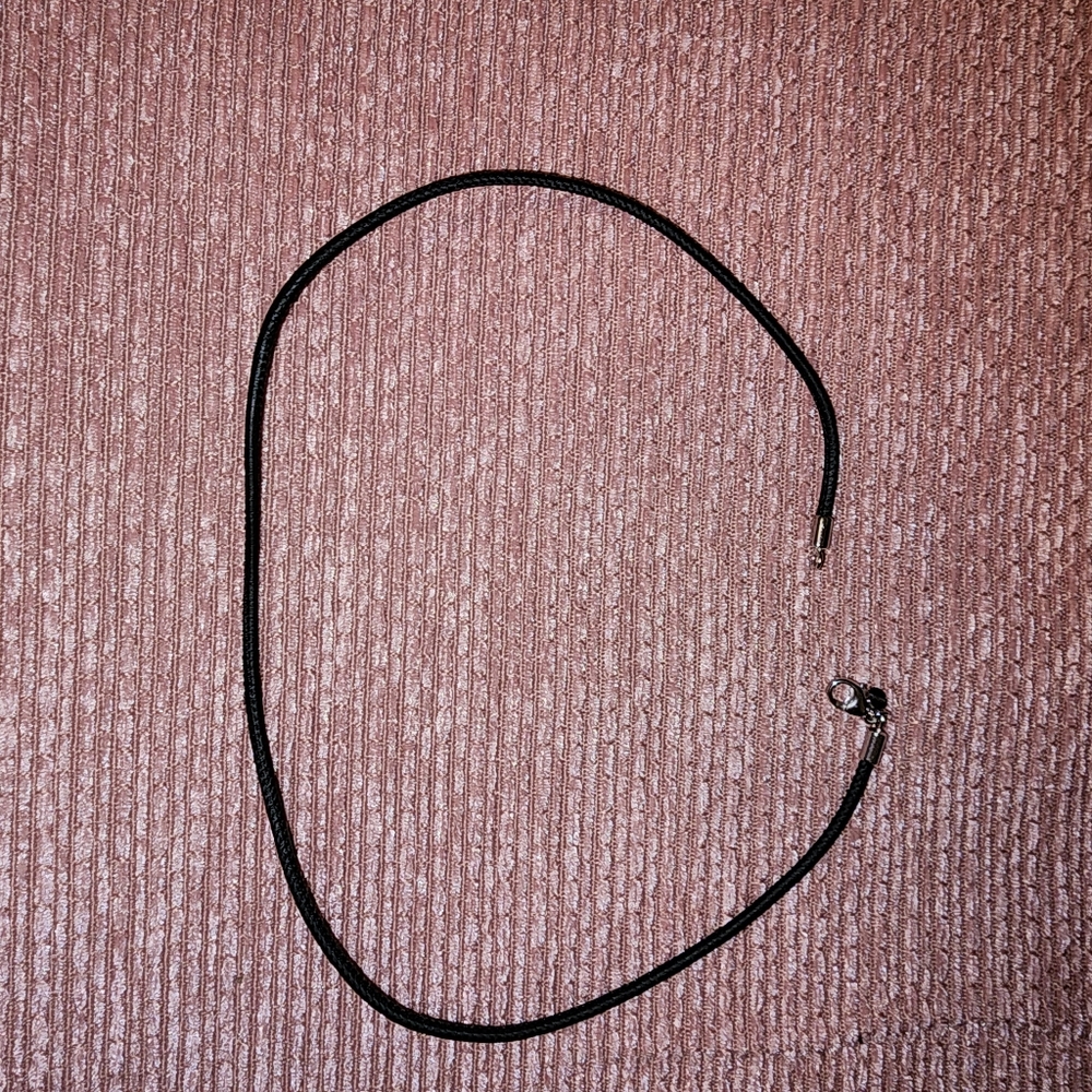 Miabella Genuine 2mm Black Italian Lesther Cord Chain Necklace